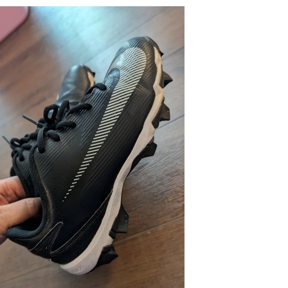 Nike Alpha Huarache 4 Keystone Kids Baseball Cleats Black White IQ1048-001 5.5Y
